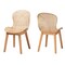 Baxton Studio Sabelle Japandi Natural Brown Mahogany and Rattan 2-Piece Dining Chair Set 232-2PC-12831-ZORO - alternate 1